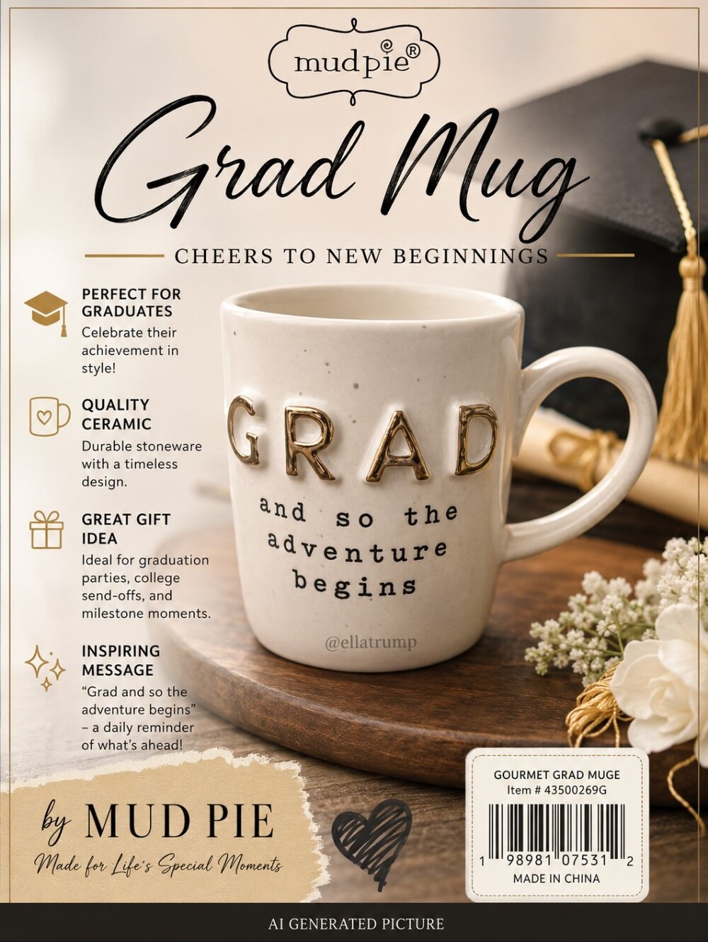 Mud Pie Grad Mug